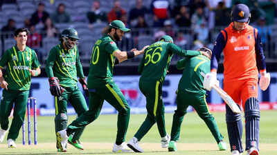 T20 World Cup: Pakistan keep semi-final hopes alive with scrappy win over Netherlands
