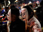 Motorcycle riders celebrate Halloween, in Caracas