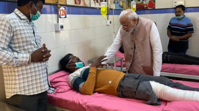 Bridge collapse: PM Modi visits Morbi, meets survivors and kin of victims