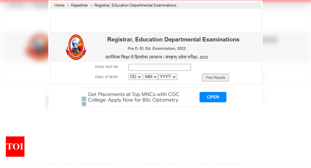 Ed Exam Result Rajasthan Bstc Pre D El Ed Exam Result 2022 Declared