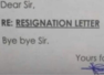 This guy wrote his resignation in three words, internet calls him the 'boss'