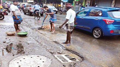 Chennai: Corporation begins to repair roads damaged due to rain