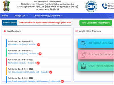 MHT CET 2022 LLB Counselling: Round 2 Alphabetical List released; download here