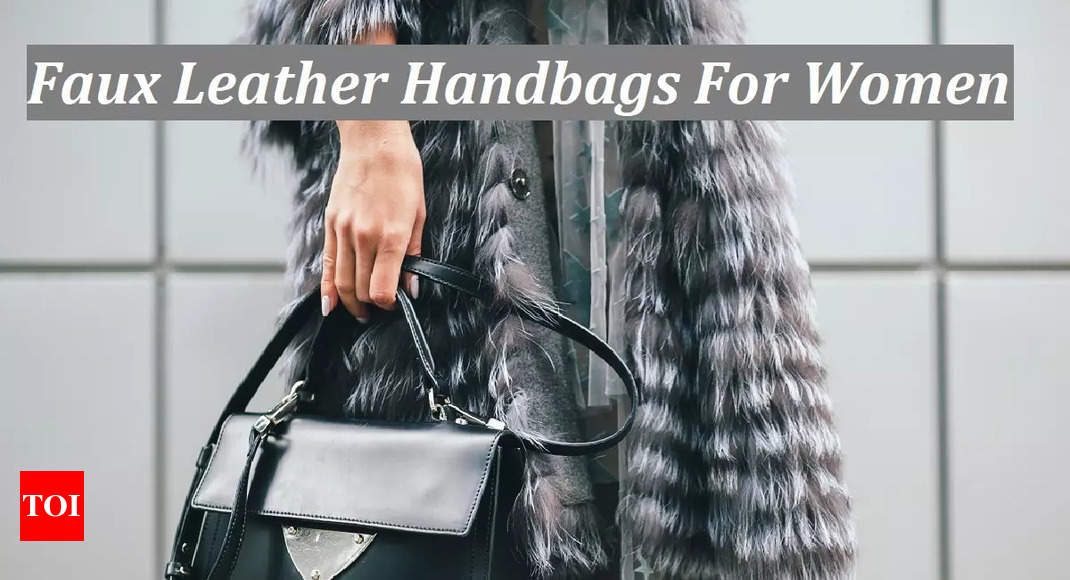 Tote Bag Handbag With Zipper Black Pu Leather Dustproof And