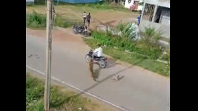 Caught on camera: Leopard attacks forest dept staffer, biker in Karnataka's Mysuru