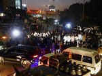 Supporters of Pakistan former Prime Minister Imran Khan, protest following the shooting incident on his long march in Wazirabad, in Karachi,