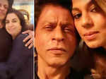 Shah Rukh Khan poses with manager Pooja Dadlani as they celebrate their birthdays together