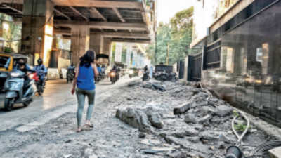 Pune: Shoddy footpaths persist near Metro stations, irk pedestrians