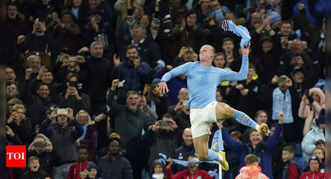 Last-gasp Erling Haaland penalty earns 10-man Manchester City dramatic win over Fulham | Football News – Times of India