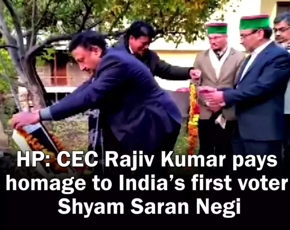 
HP: CEC Rajiv Kumar pays homage to India's first voter Shyam Saran Negi
