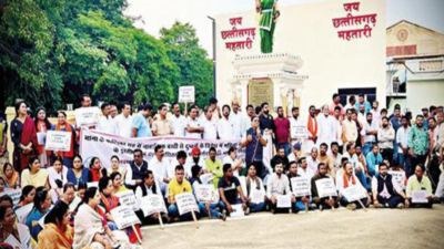 Raipur: BJP protests 'gang-rape' of minor in Mana orphanage | Raipur ...