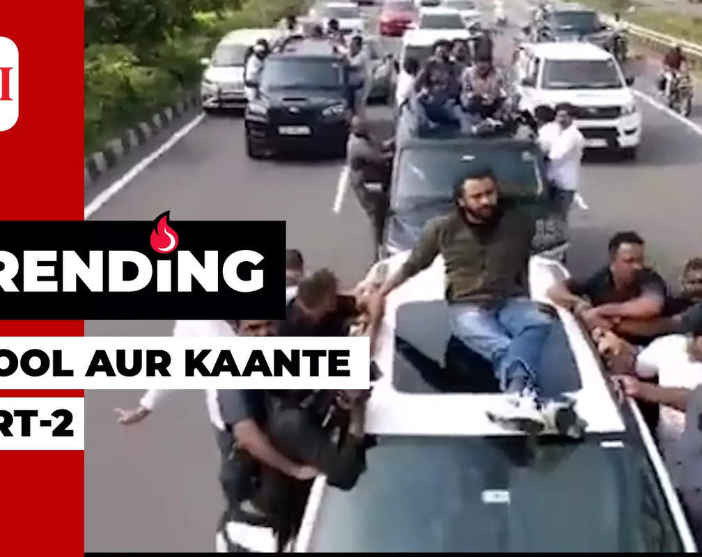 
Watch: Pawan Kalyan travels on car roof with ‘swag’, slammed too
