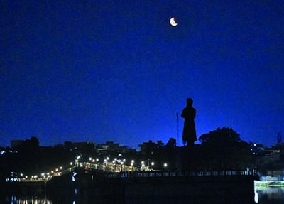 Despite cloudy skies, most parts of state witness lunar eclipse
