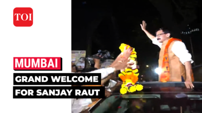 Sanjay Raut released from Mumbai's Arthur Road jail to grand welcome by party workers