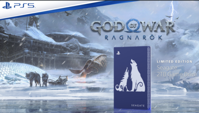 Seagate lança edição limitada de HD externo com a temática de God of War:  Ragnarok 