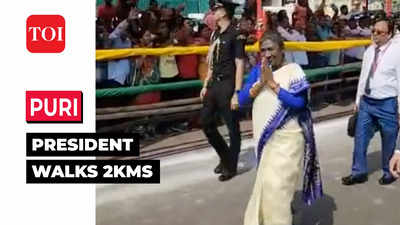 Odisha: President Droupadi Murmu walks 2km in Puri, offers prayers at Jagannath temple