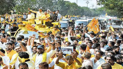 Telangana TDP rally sparks traffic gridlock near KBR Park | Hyderabad ...