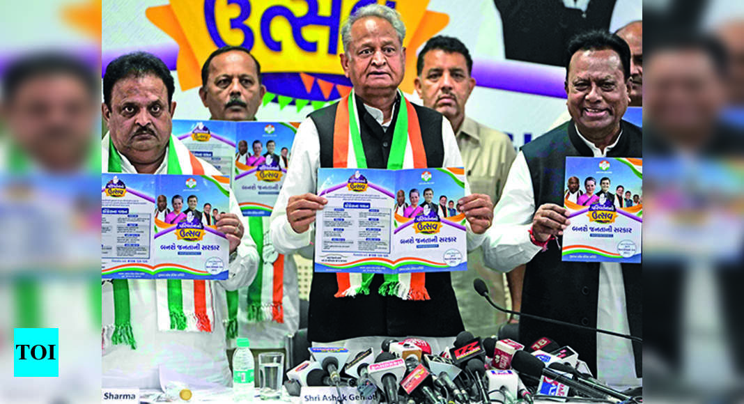 Congress Manifesto Promises 300 Units Of Free Power 10l Jobs Gujarat Election News Times Of 8331