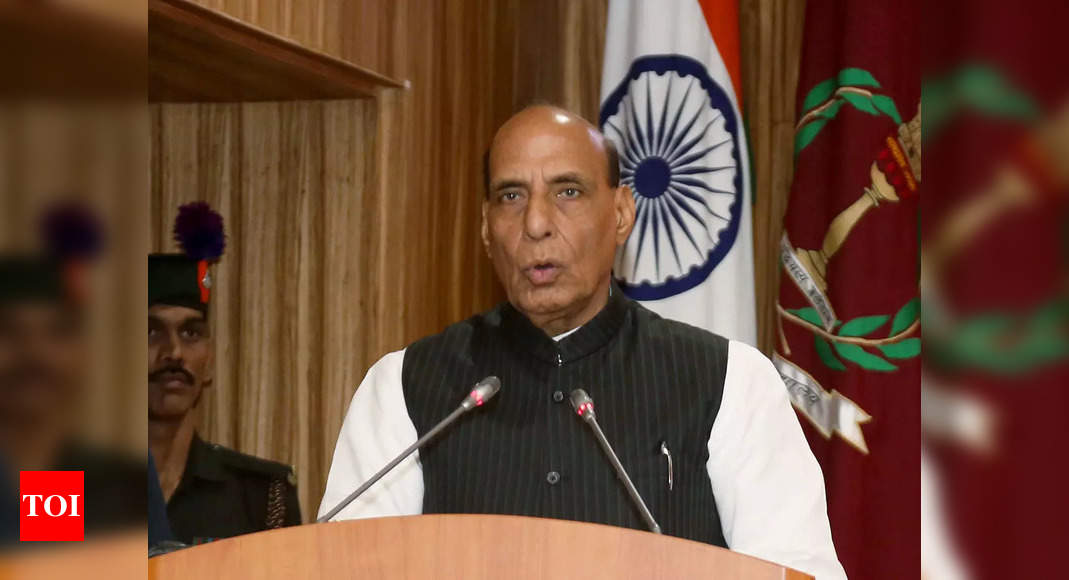 Anyone casting evil eye on India is given befitting reply: Rajnath Singh | India News – Times of India
