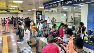Chennai: Long queues as metro rail fails to handle crowd at Nandanam