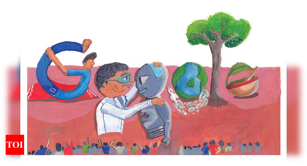 Kolkata boy Shlok Mukherjee wins Doodle for Google: Here’s the doodle that celebrates India’s scientific advancement – Times of India