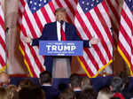 Former U.S. President Donald Trump makes an announcement at his Mar-a-Lago estate in Palm Beach