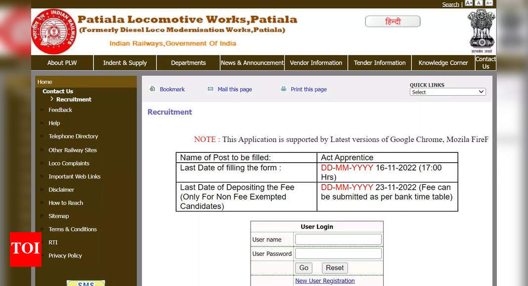 PLW Patiala Apprentice Recruitment 2022 Last date to apply for 295