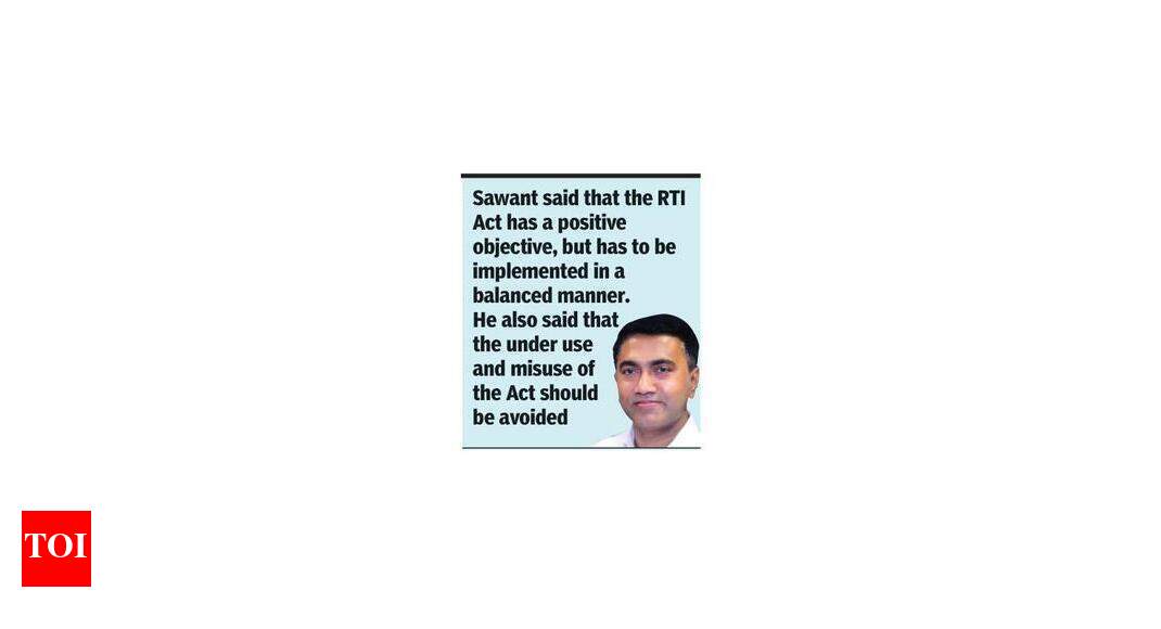 Use RTI effectively to keep check on corruption: CM | Goa News - Times ...