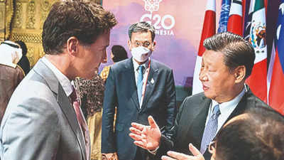 Caught on cam: Canadian PM Justin Trudeau and Chinese President Xi Jinping exchanging barbs over 'leaks'