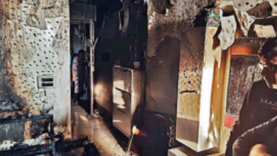 Greater Noida: Pet dog rescued after fire breaks out in locked flat