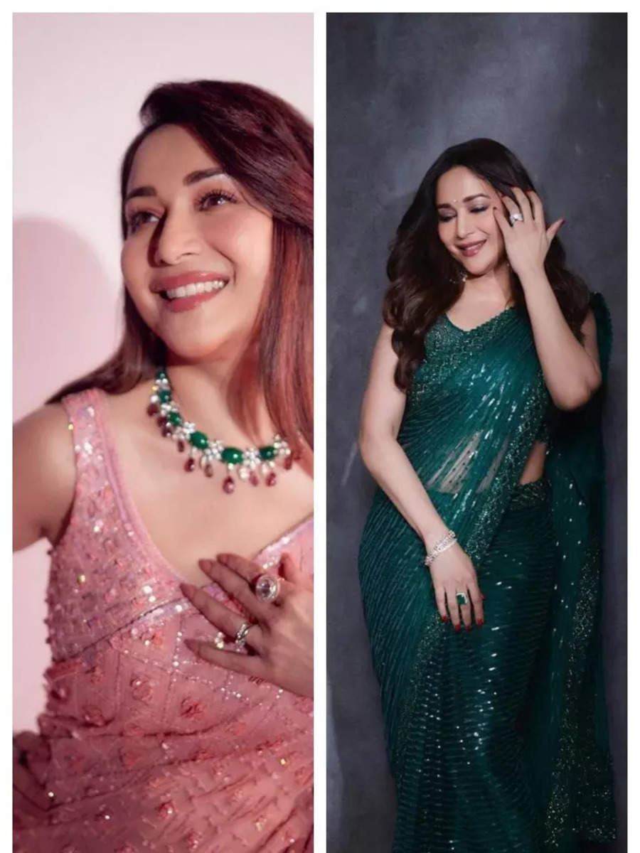 Madhuri Dixit Nenes Breathtaking Saree Looks Times Of India 