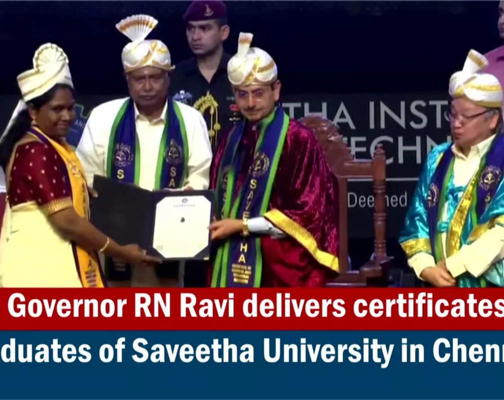 
TN: Governor RN Ravi delivers certificates to graduates of Saveetha University in Chennai
