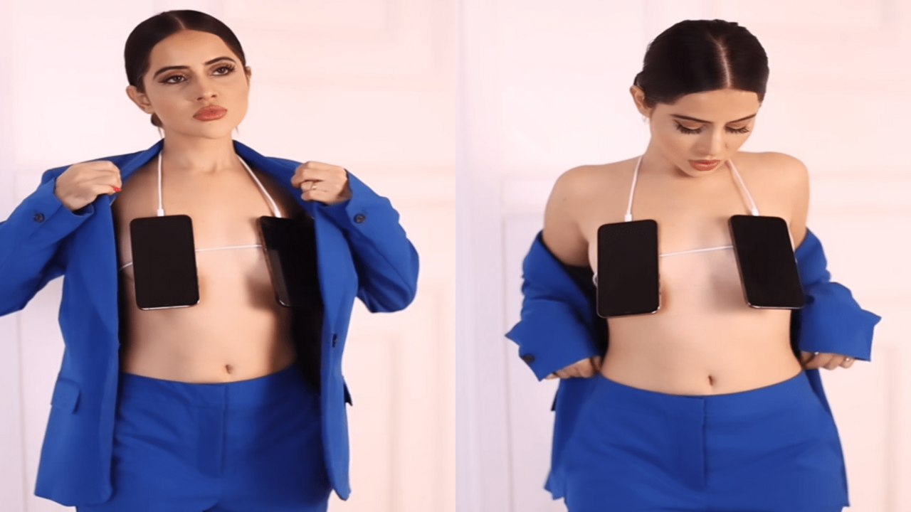 Urfi Javed brutally trolled for using 'cell phones' to cover her breasts; a  user comments, 'Koi iska account band karao' - Times of India