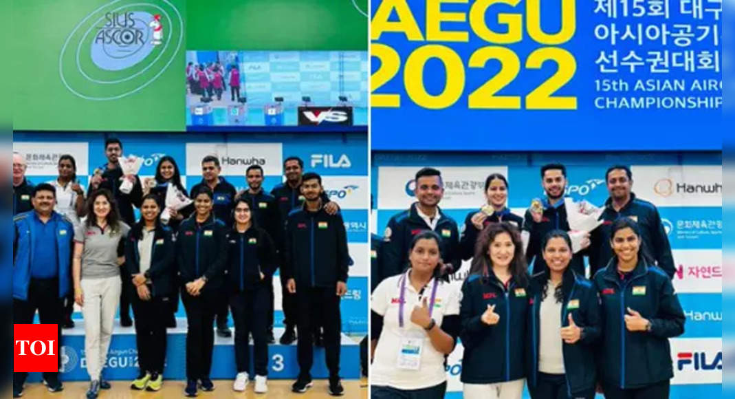 India win 2 more gold medals, end 15th Asian Airgun Championship with a whopping 25 golds | More sports News – Times of India