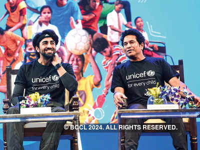 UNICEF champions inclusivity on World Children’s Day: Sachin Tendulkar, Ayushmann Khurrana engage with kids through football