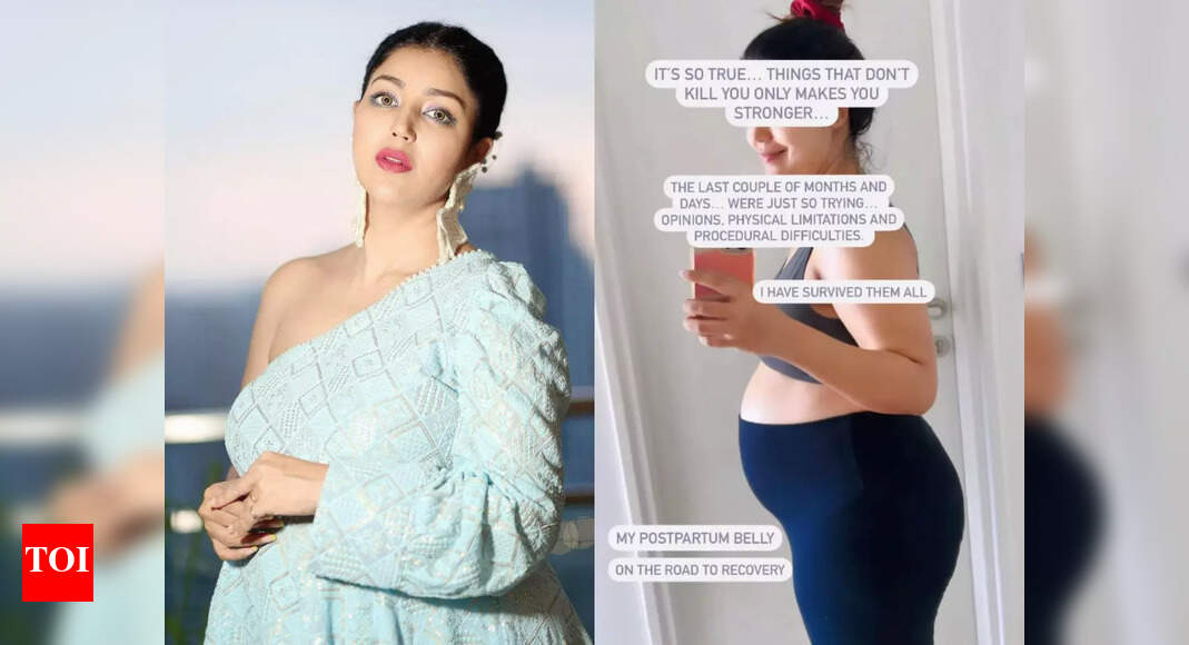 Debina Bonnerjee shows postpartum belly and swollen legs after giving