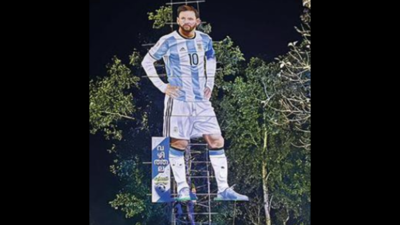 Kerala: Fan craze continues as 70-feet 'green' cut-out of Messi erected in Idukki