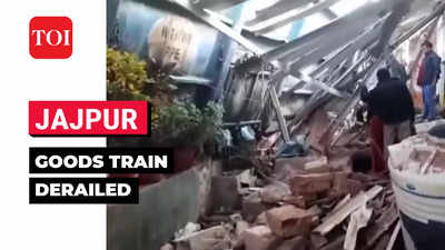 Odisha: Goods train derails in Jajpur, damages station building