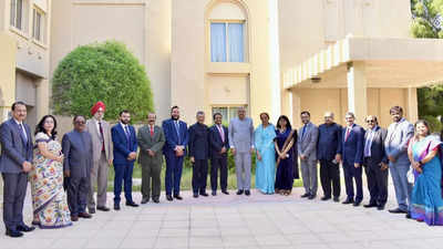 Vice President Jagdeep Dhankhar interacts with Indian community in Doha