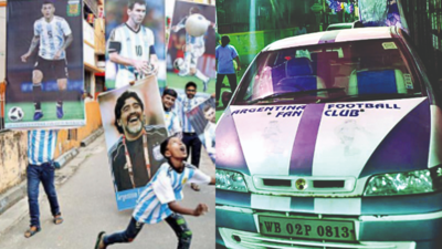Kolkata neighbourhoods turn white-and-blue to cheer for Argentina as team takes field today