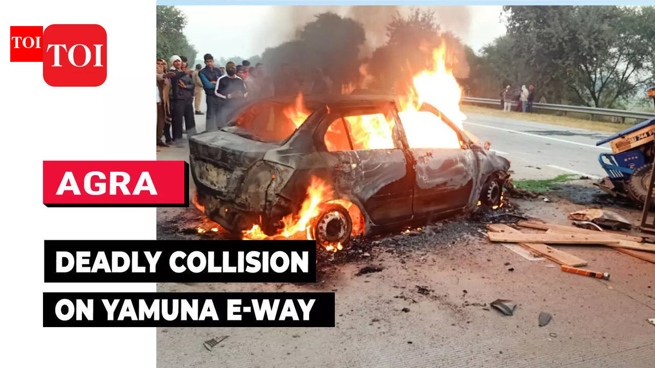 Two men burnt alive after speeding car catches fire on Yamuna Expressway