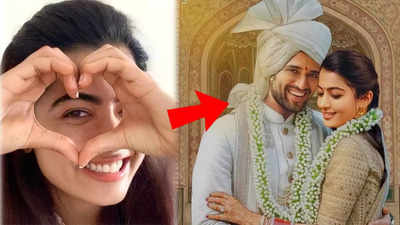 Amid dating rumours, Rashmika Mandanna and Vijay Deverakonda's photoshopped wedding picture as bride and groom goes viral; fans react