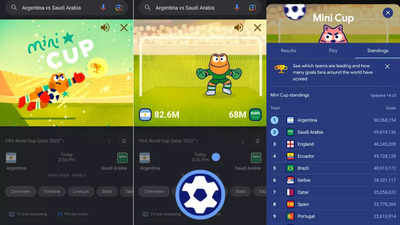 Google has a FIFA World Cup 2022 mini-game on mobiles: Here's how to play,  score and team standings - Times of India