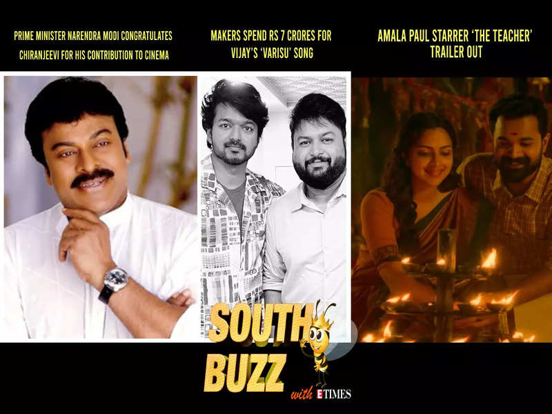 South Buzz: Prime Minister Narendra Modi congratulates Chiranjeevi for his contribution to cinema; Makers spend Rs 7 crores for Vijay’s ‘Varisu’ song; Amala Paul starrer ‘The Teacher’ trailer out!