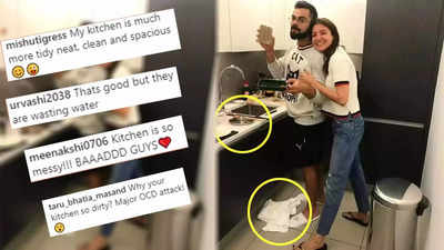 Anushka Sharma and Virat Kohli's messy kitchen grabs attention, netizens ask 'Rasode mein kaun tha jo itna ganda karke gaya'