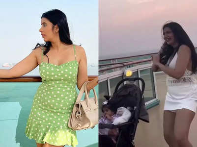 Charu, daughter Ziana enjoy pool party on cruise