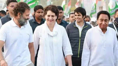 Priyanka Gandhi Vadra joins Rahul Gandhi-led Bharat Jodo Yatra in Madhya Pradesh