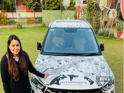 Jaipur artist creates doodle art on car to spread awareness about wildlife co-existence