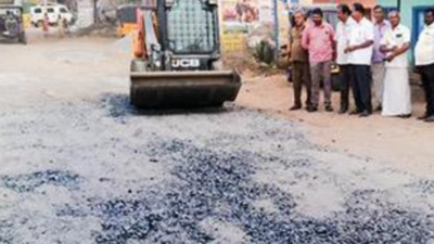 Madurai: Potholes on Kulamangalam Road being filled