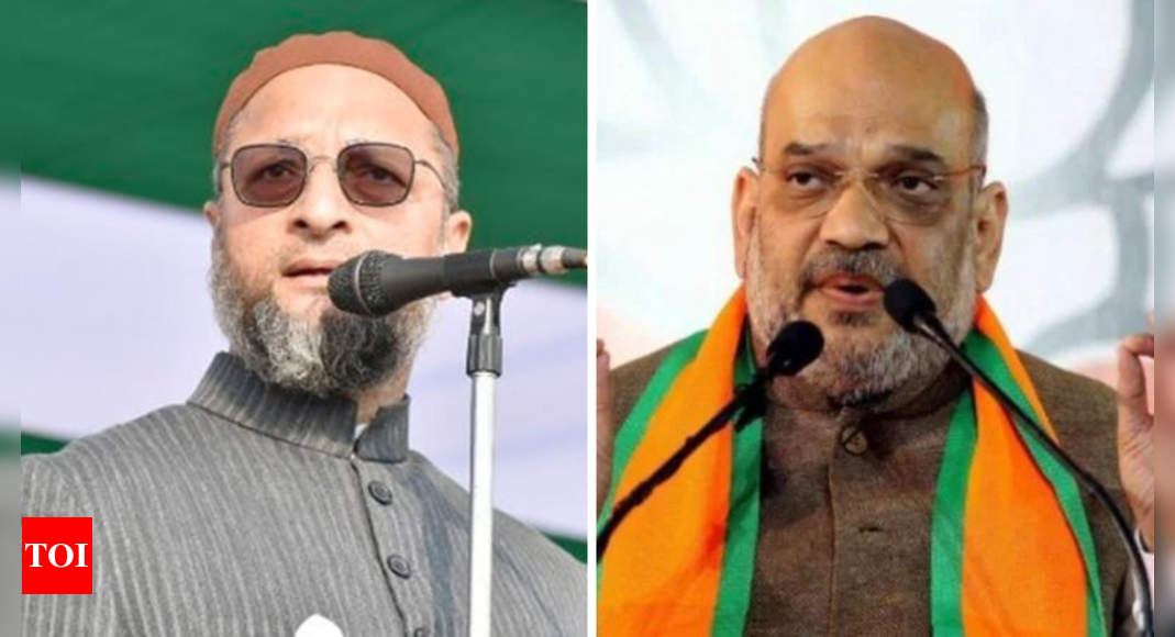 Asaduddin Owaisi lashes out at home minister Amit Shah for ‘taught a lesson in 2002’ remark | India News – Times of India